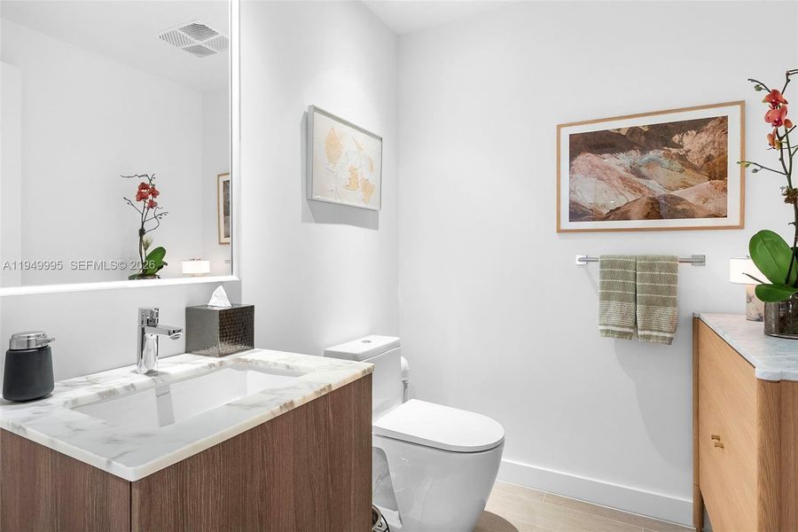 Furnished interior view inside a new home in , Miami Beach (Image 15). Furnished interior view inside a new home in , Miami Beach (Image 15).