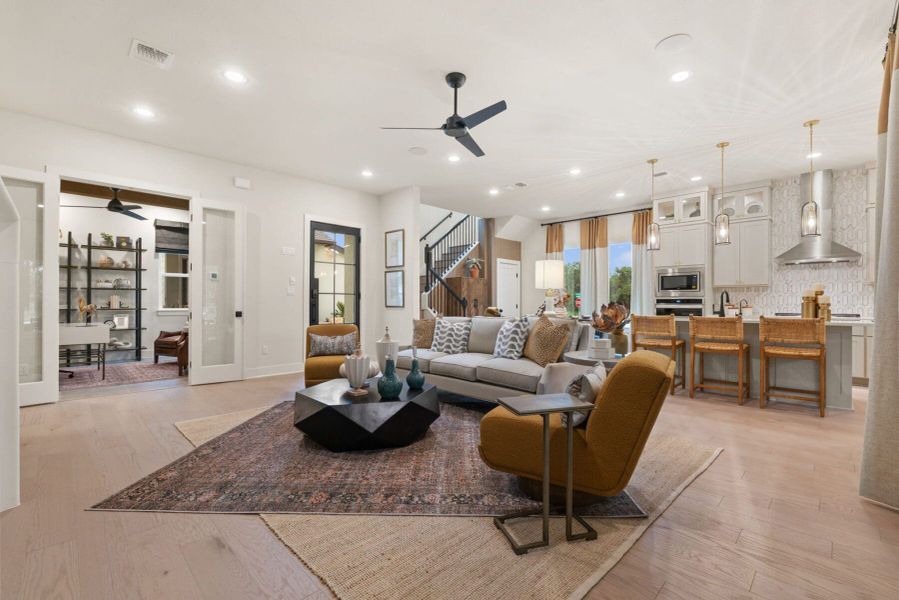 Furnished interior view inside a new home in Parmer Ranch Cottages, Georgetown (Image 9). Furnished interior view inside a new home in Parmer Ranch Cottages, Georgetown (Image 9).