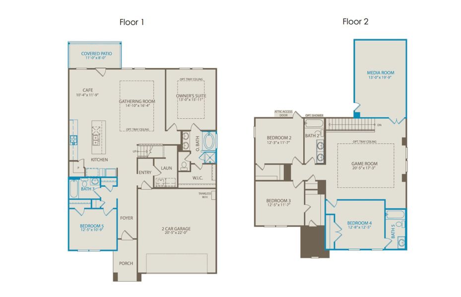 2D floor plan layout of this home in Anna Town Square, Anna, TX (Image 4). 2D floor plan layout of this home in Anna Town Square, Anna, TX (Image 4).