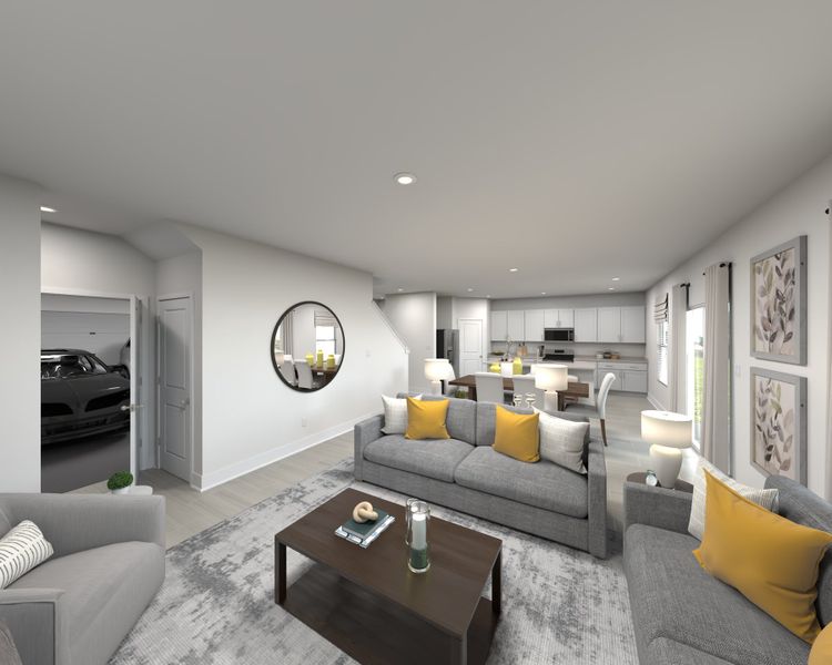 Furnished interior view inside a new home in Kings Creek - Premier Series, Jacksonville (Image 6). Furnished interior view inside a new home in Kings Creek - Premier Series, Jacksonville (Image 6).