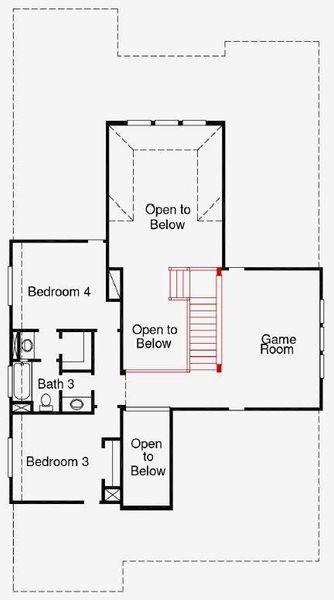 2D floor plan layout of this home in Valencia 50', Manvel, TX (Image 2).