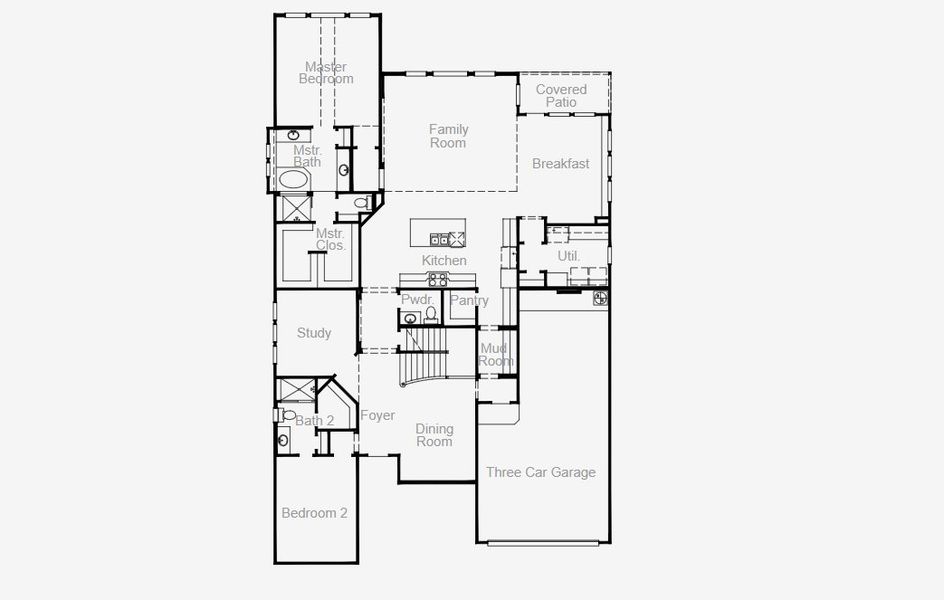 2D floor plan layout of this home in Hillside Village, Celina, TX (Image 4).