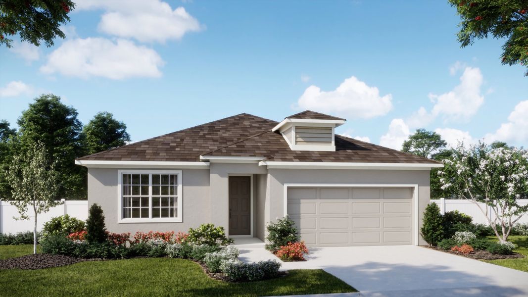 Representative exterior photo of a completed home built from the Dune by Risewell Homes in Trinity Gardens, Deland, FL (Image 19). Representative exterior photo of a completed home built from the Dune by Risewell Homes in Trinity Gardens, Deland, FL (Image 19).