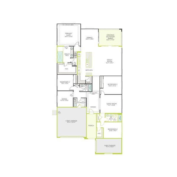 2D floor plan layout of this home in Soleo, San Tan Valley, AZ (Image 5).