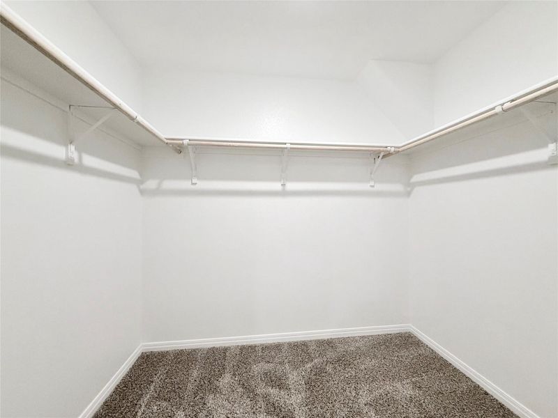Walk in closet featuring dark carpet Walk in closet featuring dark carpet