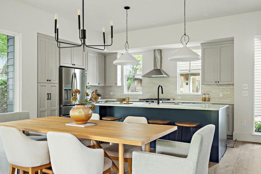 Dining room featuring light wood-style flooring