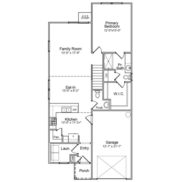 2D floor plan layout for the Evans - Genesis Value Collection by Mungo Homes in Killians Crossing, Blythewood, SC (Image 4).