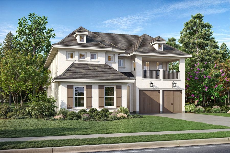 Representative exterior photo of a completed home built from the Monterey by Landon Homes in Fields - Brookside North, Frisco, TX (Image 2). Representative exterior photo of a completed home built from the Monterey by Landon Homes in Fields - Brookside North, Frisco, TX (Image 2).