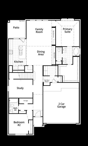 2D floor plan layout of this home in Easton Park, Austin, TX (Image 4).