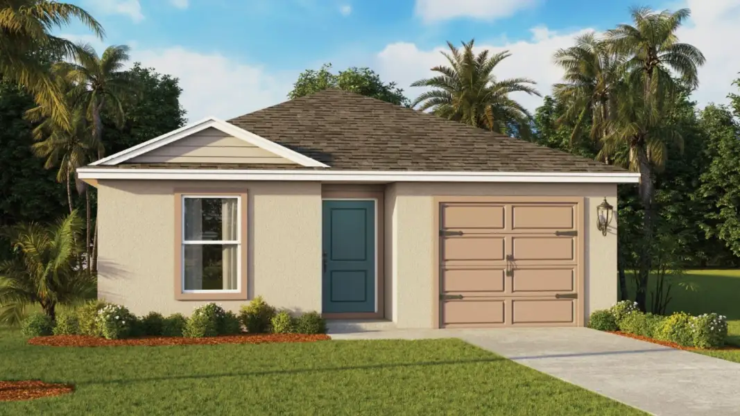 Representative exterior photo of a completed home built from the Alford by D.R. Horton in Woodside at Ormond Station, Ormond Beach, FL (Image 11).