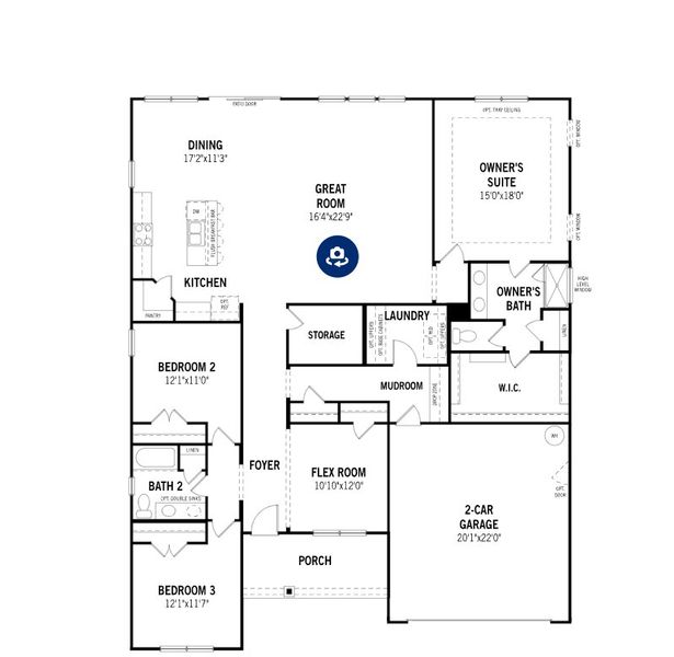 2D floor plan layout for the Clearwater by Mattamy Homes in Fox Field Farms, Broadway, NC (Image 5).