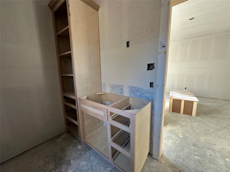 Bathroom with concrete floors