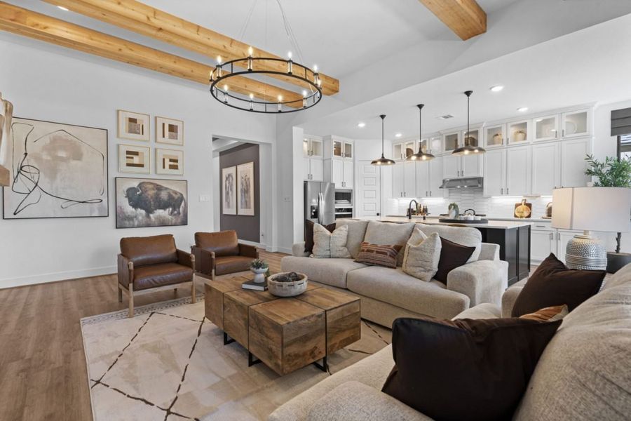 Representative furnished interior of a home built from the Alamo Hunters Crossing 60s by Brohn Homes in Hunters Crossing, Sealy (Image 9).