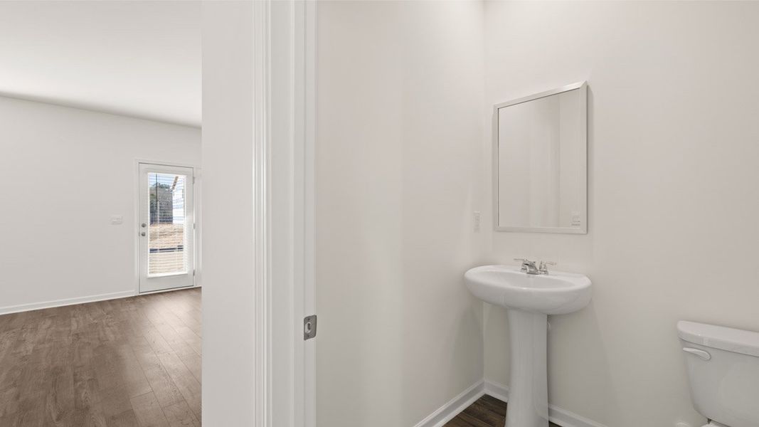 Representative unfurnished interior of a home built from the Mansfield by D.R. Horton in Brooks Station, Dacula (Image 15).