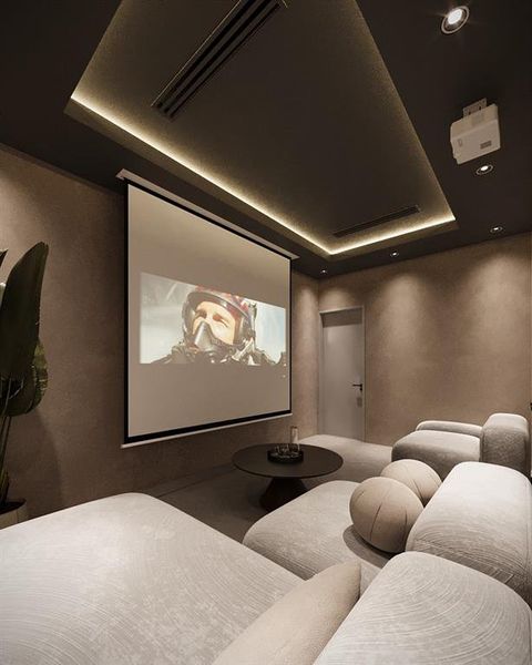 Cinema with a tray ceiling Cinema with a tray ceiling