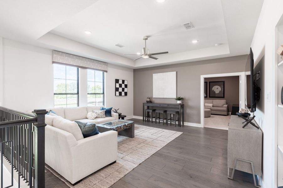Representative furnished interior of a home built from the Bogata by Tri Pointe Homes in Harvest Green, Richmond (Image 72).