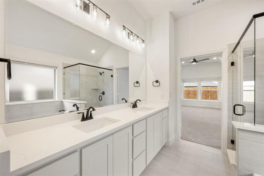 Furnished interior view inside a new home in Meadow Vista 60-65, Anna (Image 14). Furnished interior view inside a new home in Meadow Vista 60-65, Anna (Image 14).