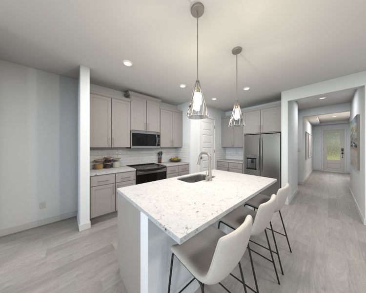 Rendering of the Bergamo Kitchen.