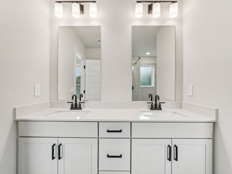 The Dallas Basement floorplan with the Modern Rustic Harbor interior package.