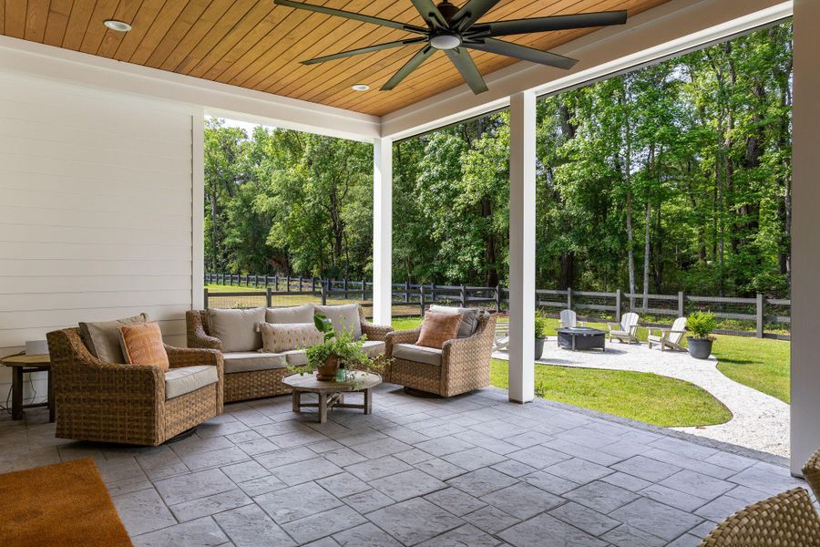 Exterior details and patio area of a home in , Johns Island (Image 26). Exterior details and patio area of a home in , Johns Island (Image 26).