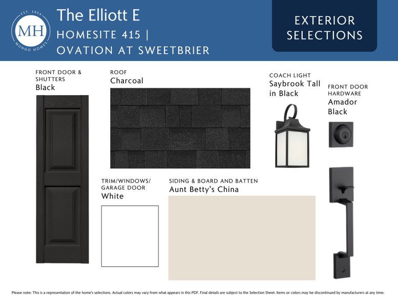 Sample of building materials used in homes in Ovation at Sweetbrier, Durham (Image 5).