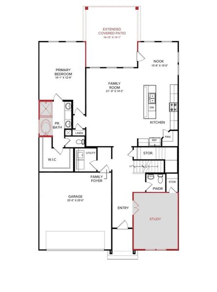 2D floor plan layout of this home in Sunterra, Katy, TX (Image 3).