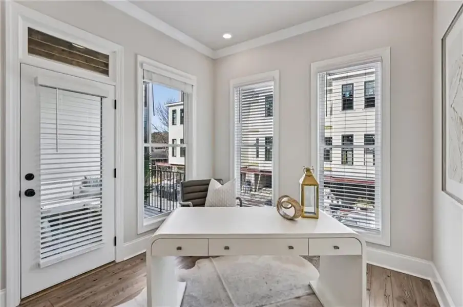 Home office with ornamental molding ~ Photos shown are of previously finished home and for viewing purpose only ~ Home office with ornamental molding ~ Photos shown are of previously finished home and for viewing purpose only ~