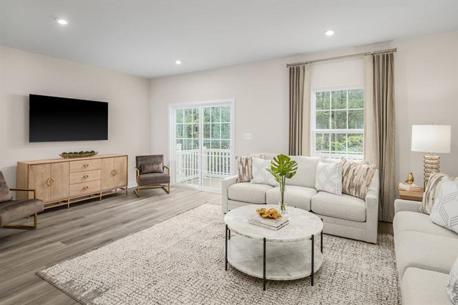 Representative furnished interior of a home built from the Schubert by Ryan Homes in Park Ridge at Sugar Hill, Sugar Hill (Image 12).