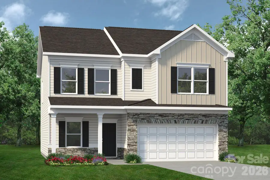 Front exterior of a new home in Winecoff, Salisbury, NC, highlighting curb appeal (Image 1). Front exterior of a new home in Winecoff, Salisbury, NC, highlighting curb appeal (Image 1).