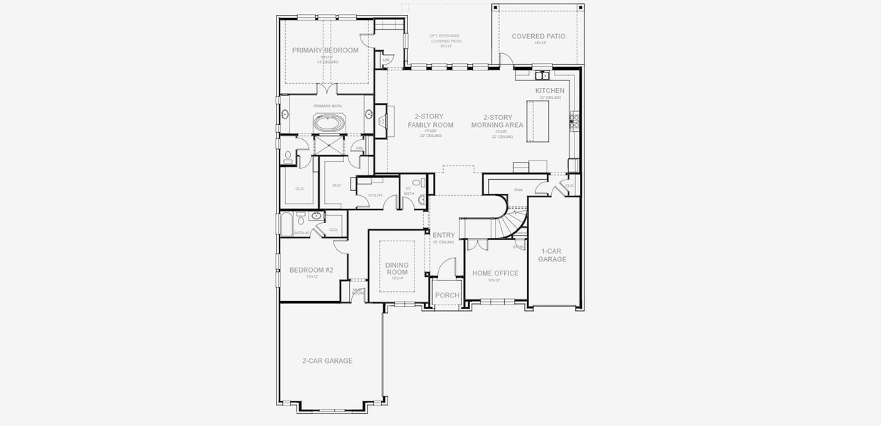 2D floor plan layout for the 4336W by Perry Homes in Jubilee 80', Hockley, TX (Image 3). 2D floor plan layout for the 4336W by Perry Homes in Jubilee 80', Hockley, TX (Image 3).