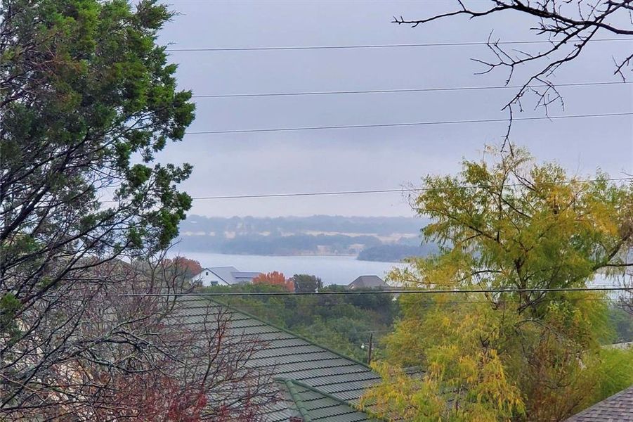 Expansive water body framed by diverse trees
