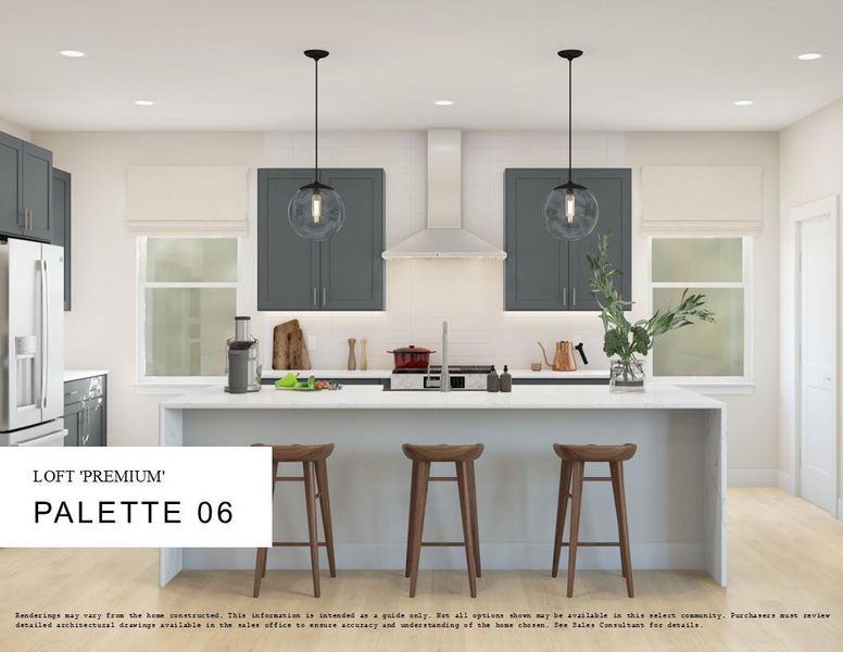 Loft Look Palette 6 Selection Sheet (*Artist rendering used for illustration purposes only.)