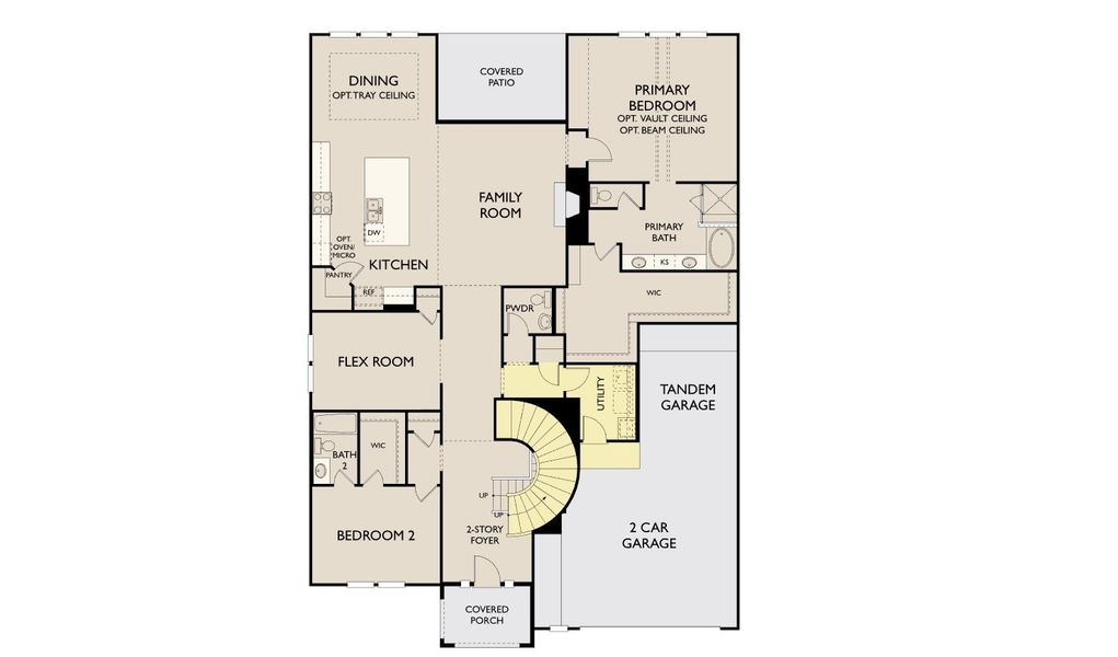 2D floor plan layout for the Ashlyn by Ashton Woods in Wildrye 60ft, Waller, TX (Image 3).