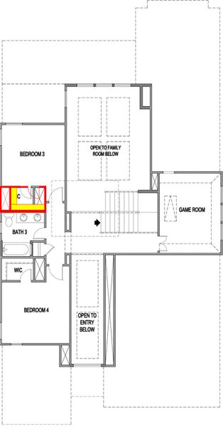 2D floor plan layout of this home in Foxbrook, Cibolo, TX (Image 3).