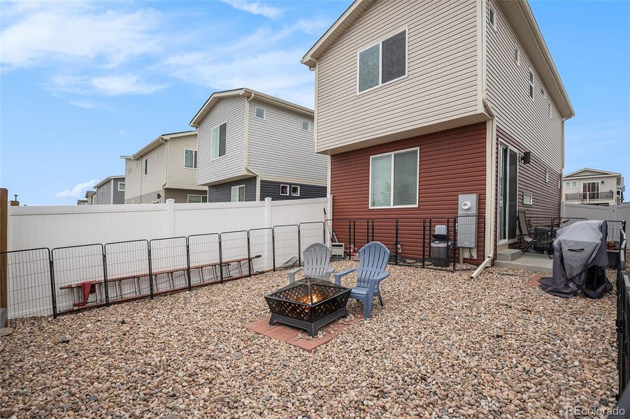 Expansive zero scape backyard