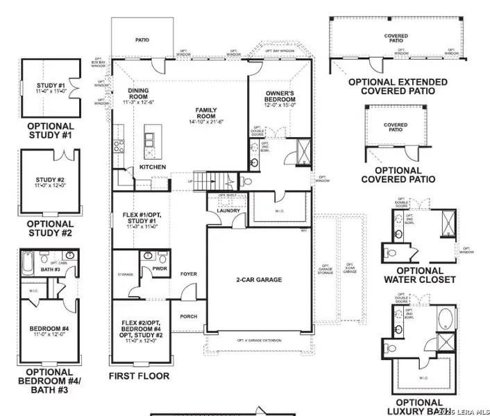 2D floor plan layout of this home in Chaparral Ranch, Floresville, TX (Image 4).