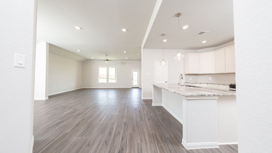 Entry to Dining Area, Kitchen, and Family Room