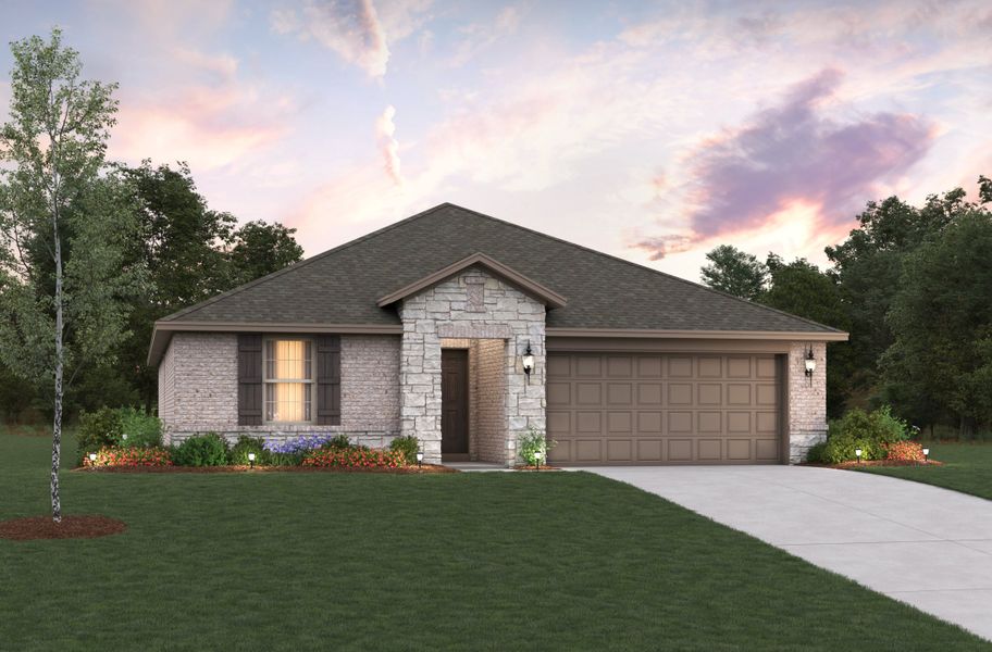 Representative exterior photo of a completed home built from the Sierra by Beazer Homes in The Villages of Hurricane Creek, Anna, TX (Image 2).