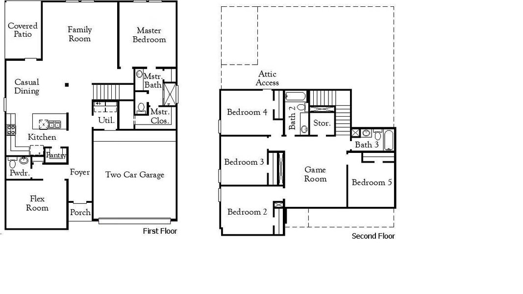 2D floor plan layout of this home in River Ranch Trails, Dayton, TX (Image 3).