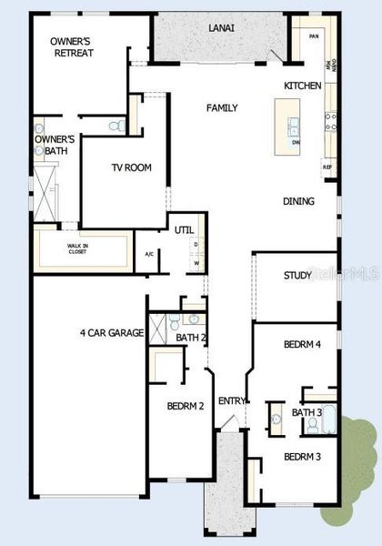 2D floor plan layout of this home in Coasterra, Palmetto, FL (Image 2).