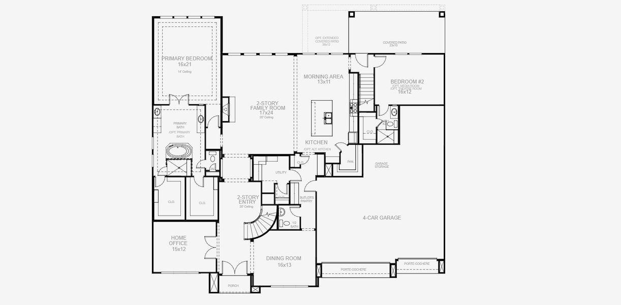 2D floor plan layout for the 4931S by Perry Homes in Bristol Valley, Rockwall, TX (Image 4). 2D floor plan layout for the 4931S by Perry Homes in Bristol Valley, Rockwall, TX (Image 4).
