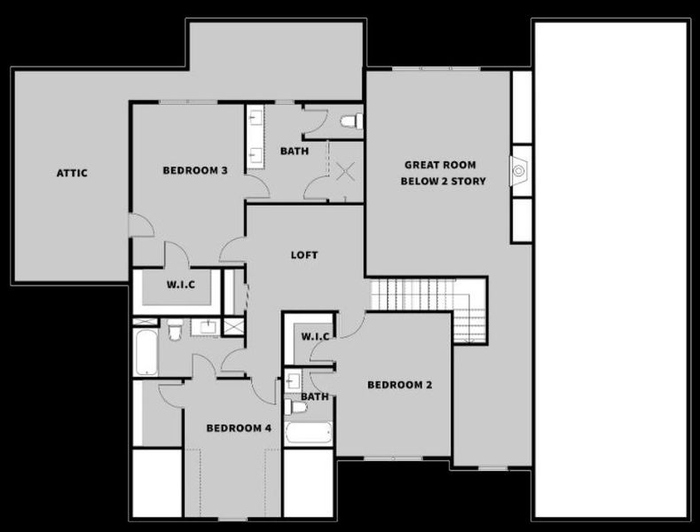 2D floor plan layout for the The Milton by Dream Finders Homes in Steeplechase, Hoschton, GA (Image 3). 2D floor plan layout for the The Milton by Dream Finders Homes in Steeplechase, Hoschton, GA (Image 3).