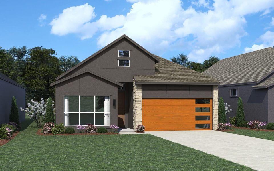 Representative exterior photo of a completed home built from the Delos – HD by Chesmar Homes in Prominence – Now Selling, San Antonio, TX (Image 9). Representative exterior photo of a completed home built from the Delos – HD by Chesmar Homes in Prominence – Now Selling, San Antonio, TX (Image 9).