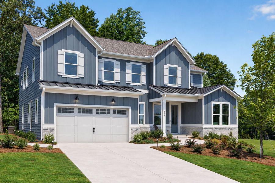 Representative exterior photo of a completed home built from the Newlyn by Pulte Homes in Bleckley Station, Ball Ground, GA (Image 26). Representative exterior photo of a completed home built from the Newlyn by Pulte Homes in Bleckley Station, Ball Ground, GA (Image 26).