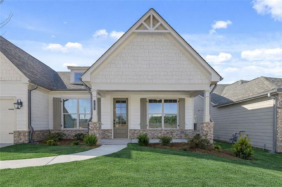 Front exterior of a new home in Soleil Summit Chase, Snellville, GA, highlighting curb appeal (Image 2).