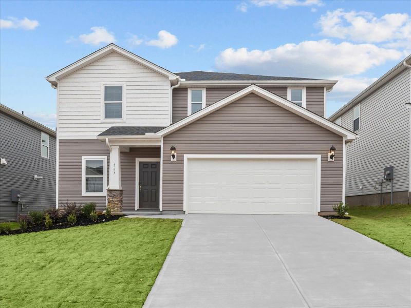 Front exterior of a new home in Chatham Forest, Duncan, SC, highlighting curb appeal (Image 1). Front exterior of a new home in Chatham Forest, Duncan, SC, highlighting curb appeal (Image 1).