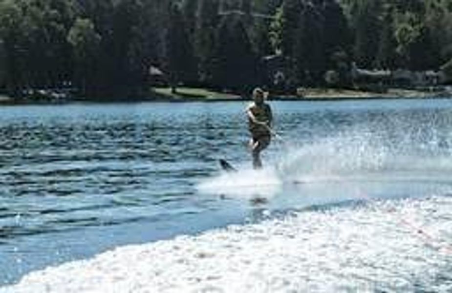 Skiing on the lake