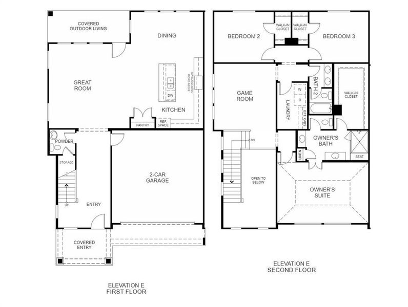 2D floor plan layout of this home in North Square at Uptown, Celina, TX (Image 3).