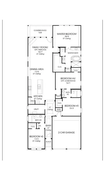 2D floor plan layout of this home in Valencia, Manvel, TX (Image 2).