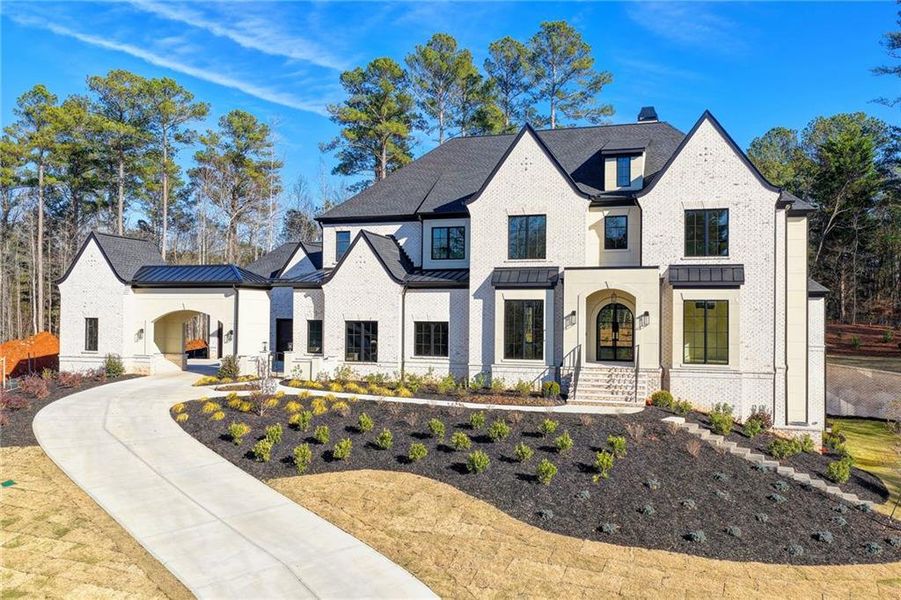 Front exterior of a new home in , Alpharetta, GA, highlighting curb appeal (Image 2). Front exterior of a new home in , Alpharetta, GA, highlighting curb appeal (Image 2).